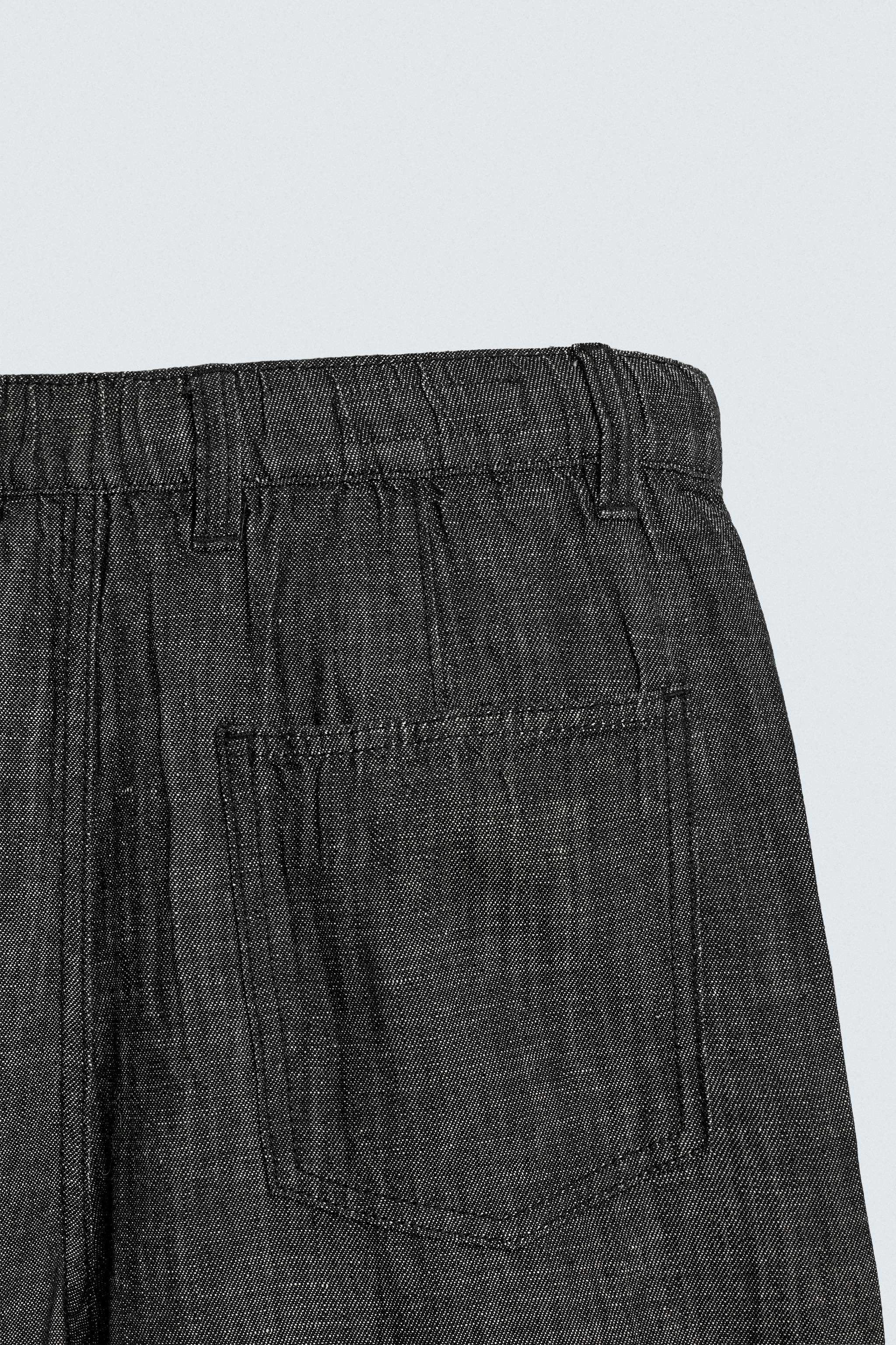 RELAXED FIT COTTON - LINEN PANTS